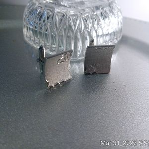 VINTAGE 1940'S BRUSHED SILVER CUFFLINKS VTF SWANK VTF